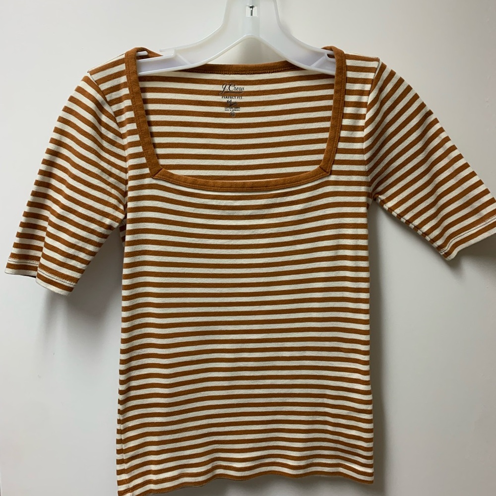 J. Crew Brown Tan Fitted Short Sleeve T-Shirt - Picture 11 of 11